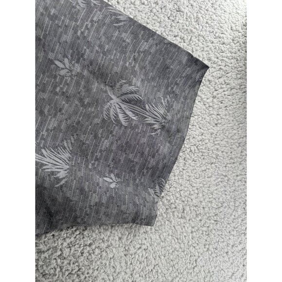 Tommy Bahama Palm Tree Print 100% Silk Button-Up Short Sleeve Shirt Gray Size L - Picture 4 of 9